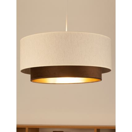 Żyrandol na linkach NATIA 1xE27/60W/230V śr. 45 cm biały/brązowy