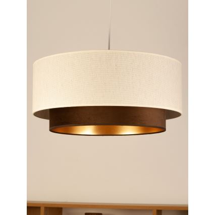 Żyrandol na linkach NATIA 1xE27/60W/230V śr. 45 cm biały/brązowy