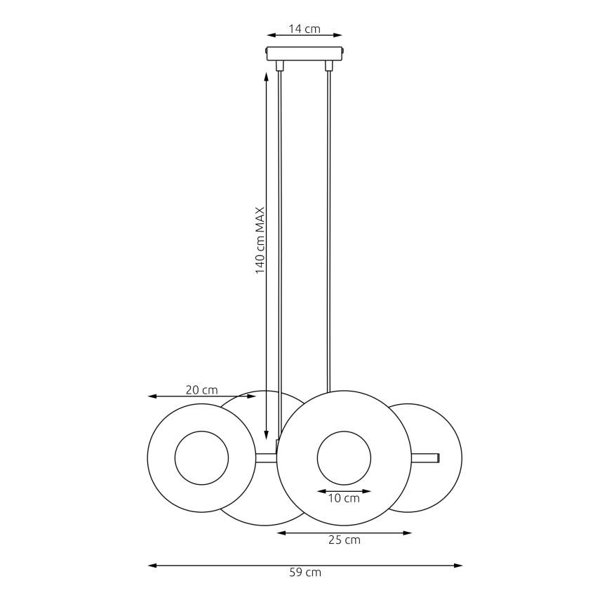 Żyrandol na linkach UMBRA 4xG9/8W/230V czarny
