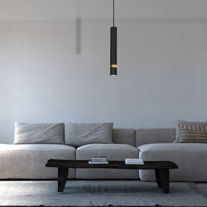 Żyrandol na linkę JOKER 1xGU10/25W/230V czarny/złoty