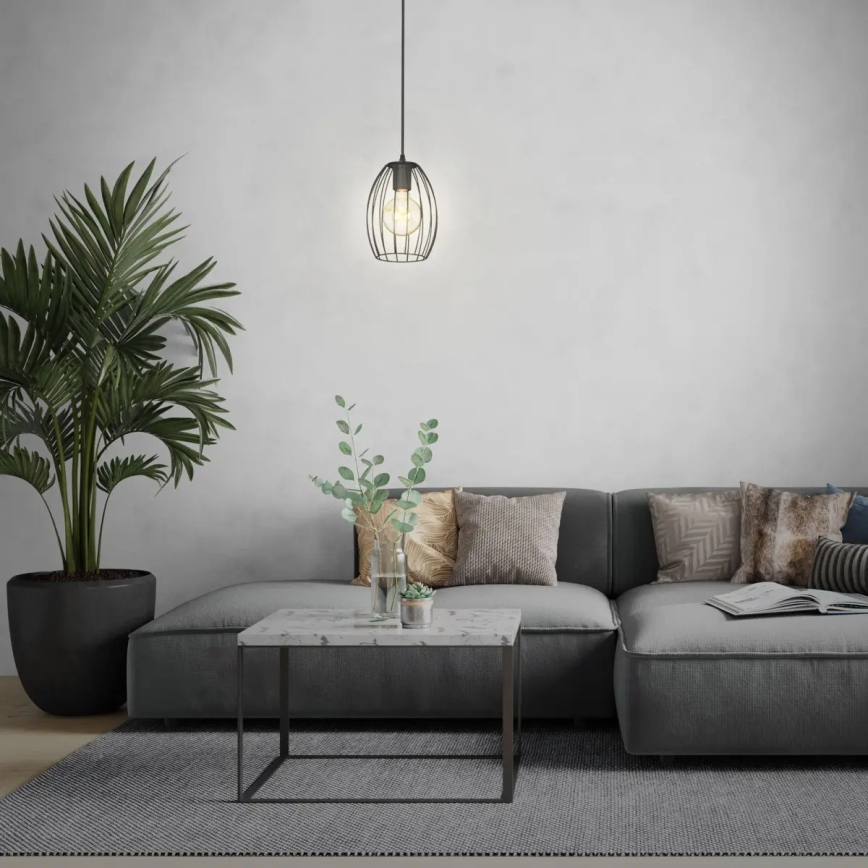 Żyrandol na pręcie 1xE27/60W/230V czarny