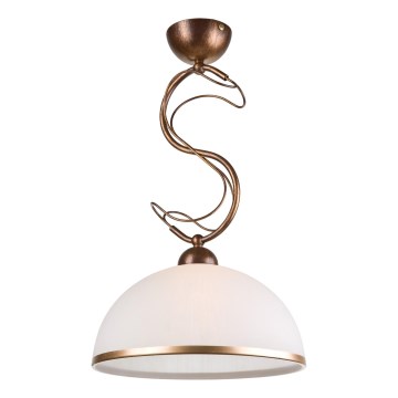 Żyrandol na pręcie COBRA 1xE27/60W/230V śr. 46 cm brąz/patina