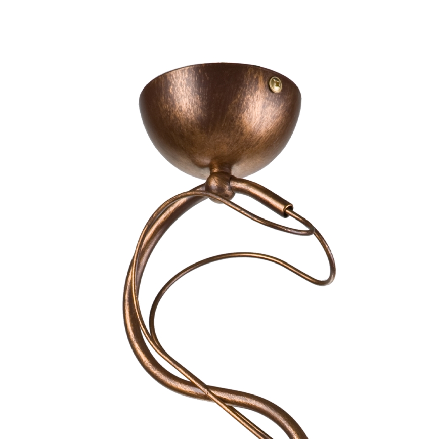 Żyrandol na pręcie COBRA 1xE27/60W/230V, średnica 30 cm, brąz/patina