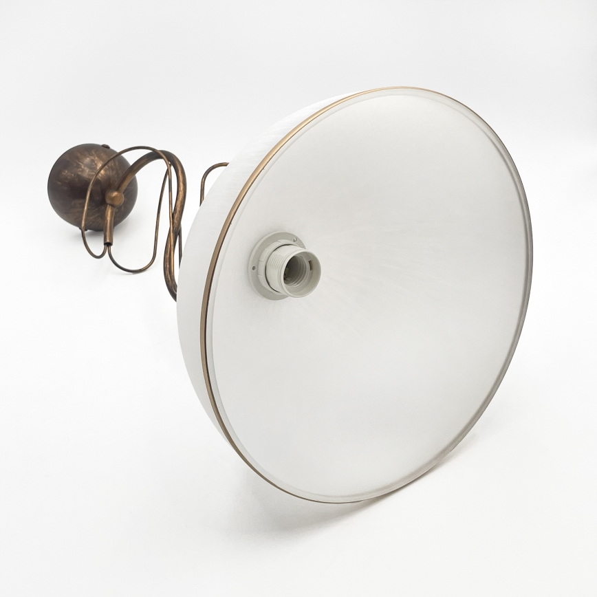 Żyrandol na pręcie COBRA 1xE27/60W/230V, średnica 30 cm, brąz/patina