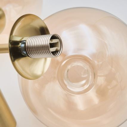 Żyrandol na pręcie GEORGIA 3xG9/5W/230V złoty/dymny beż