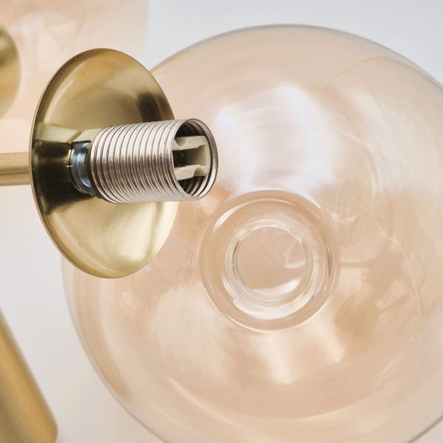 Żyrandol na pręcie GEORGIA 3xG9/5W/230V złoty/dymny beż