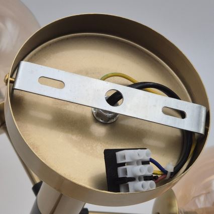 Żyrandol na pręcie GEORGIA 3xG9/5W/230V złoty/dymny beż