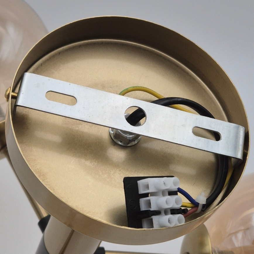 Żyrandol na pręcie GEORGIA 3xG9/5W/230V złoty/dymny beż