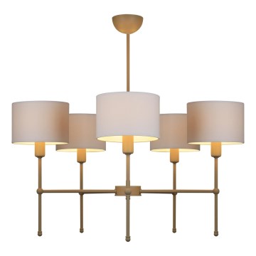 Żyrandol na pręcie MADELA 5xE14/40W/230V biały/beżowy