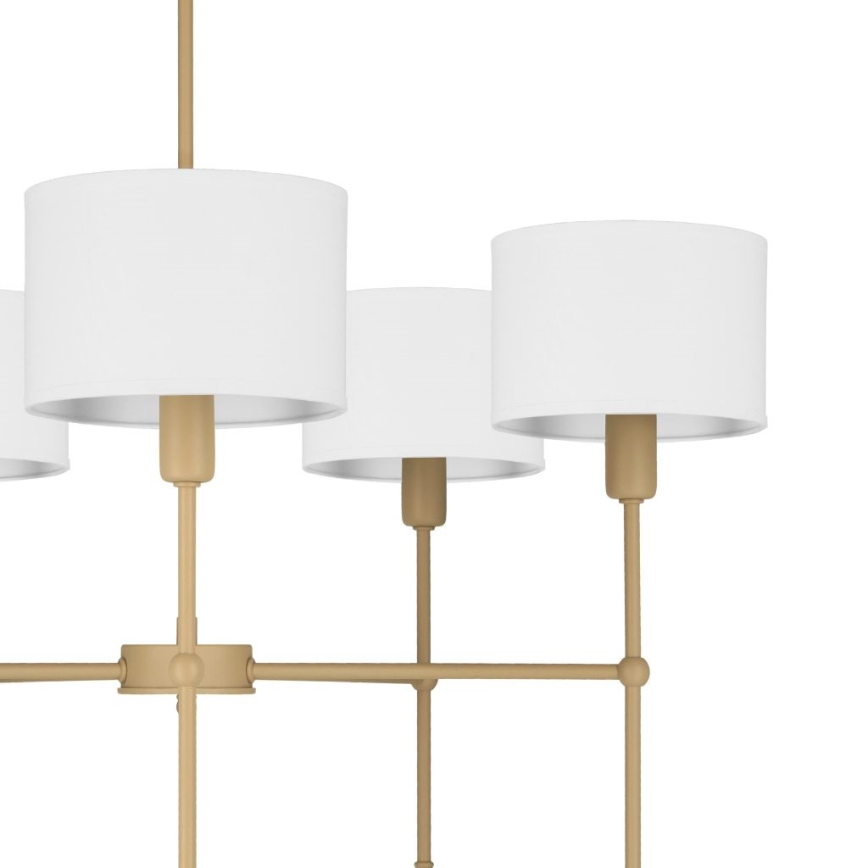 Żyrandol na pręcie MADELA 5xE14/40W/230V biały/beżowy