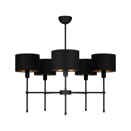 Żyrandol na pręcie MADELA 5xE14/40W/230V czarny
