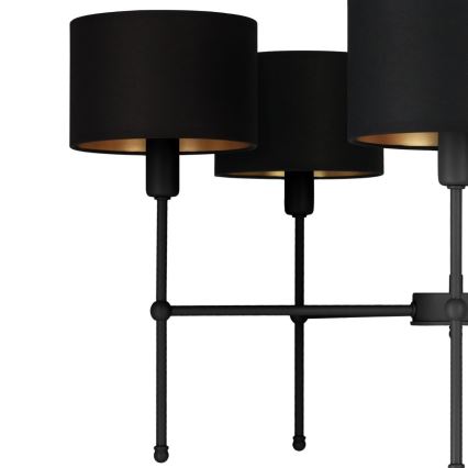 Żyrandol na pręcie MADELA 5xE14/40W/230V czarny