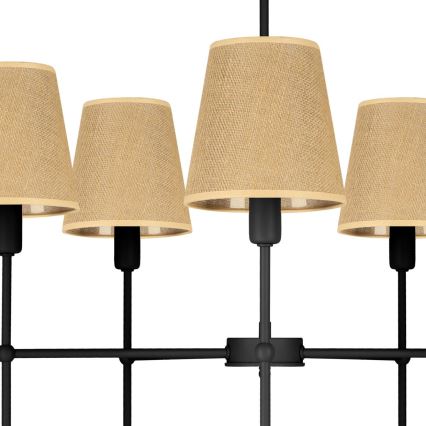 Żyrandol na pręcie MADELA 5xE14/40W/230V juta/czarny
