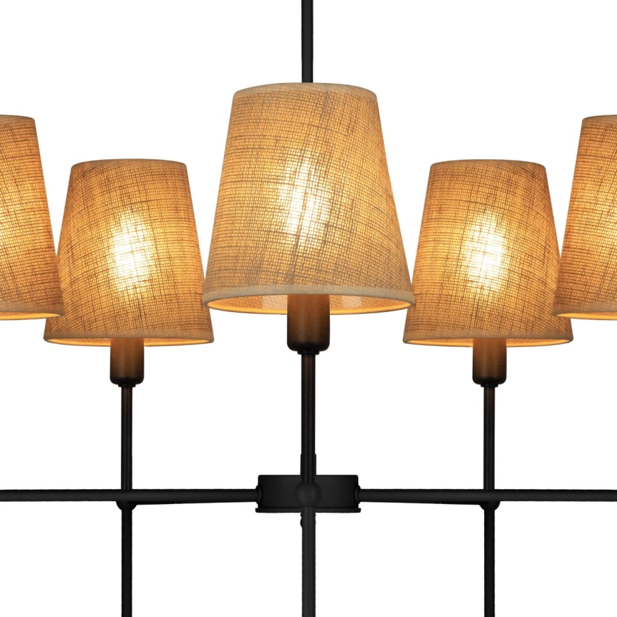 Żyrandol na pręcie MADELA 5xE14/40W/230V juta/czarny