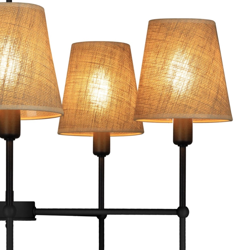 Żyrandol na pręcie MADELA 5xE14/40W/230V juta/czarny