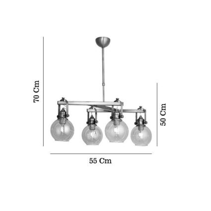 Żyrandol na pręcie POLINO 4xE27/40W/230V brązowy