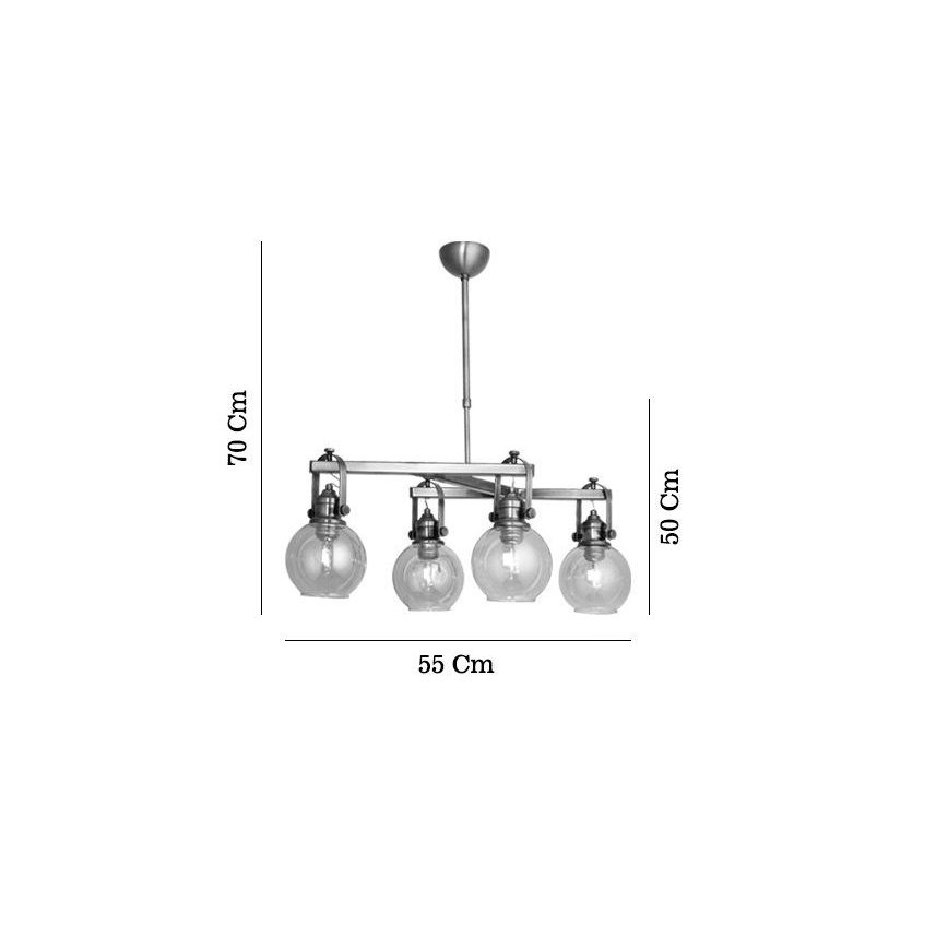 Żyrandol na pręcie POLINO 4xE27/40W/230V brązowy