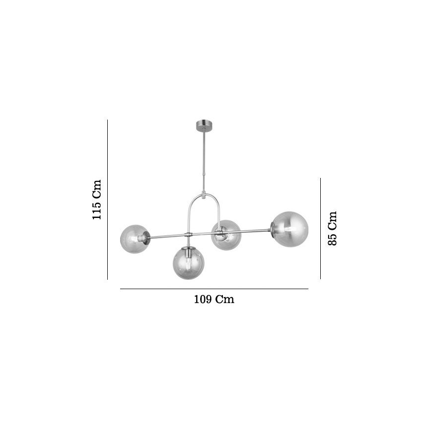 Żyrandol na pręcie POLINO 4xE27/40W/230V złoty