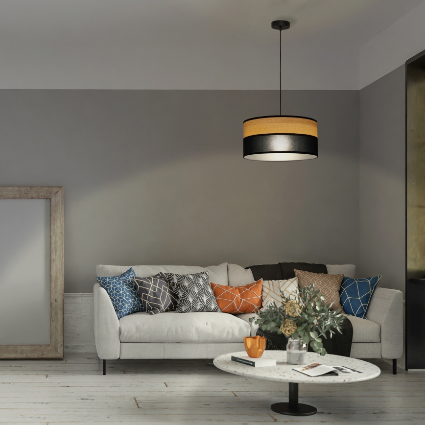 Żyrandol na przewodzie ALBA 1xE27/15W/230V śr. 45 cm czarny/brązowy