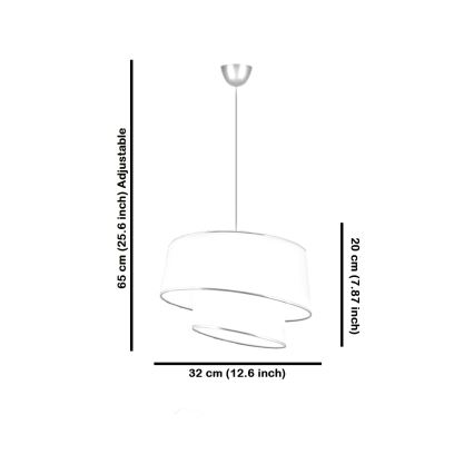 Žyrandol na przewodzie BARETTE 1xE27/60W/230V szary/złoty