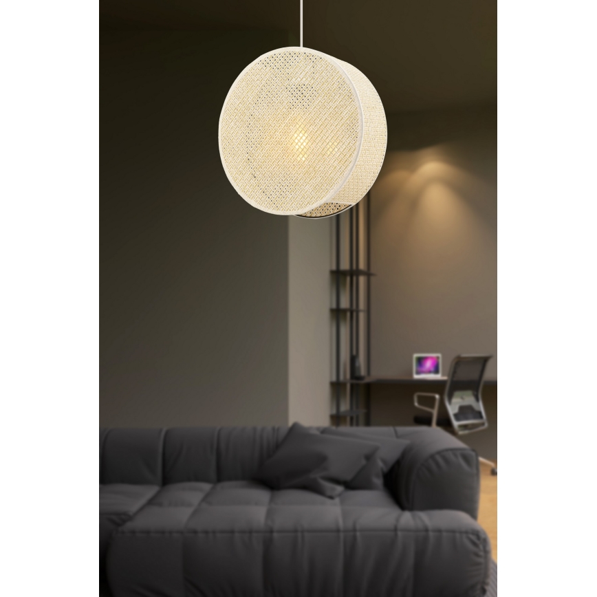 Žyrandol na przewodzie BIG DRUM 1xE27/60W/230V kremowy