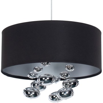 Żyrandol na przewodzie BUBBLE 1x E27/60W/230V, średnica 50 cm, czarny
