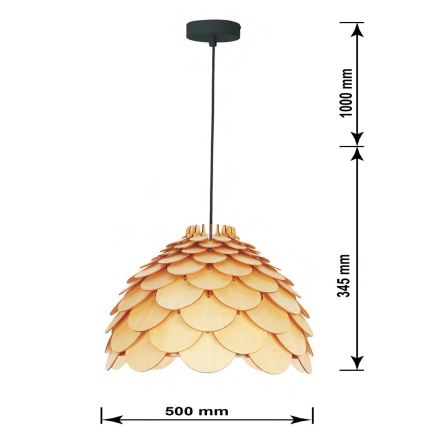 Żyrandol na przewodzie BURGO 1xE27/60W/230V śr. 50 cm