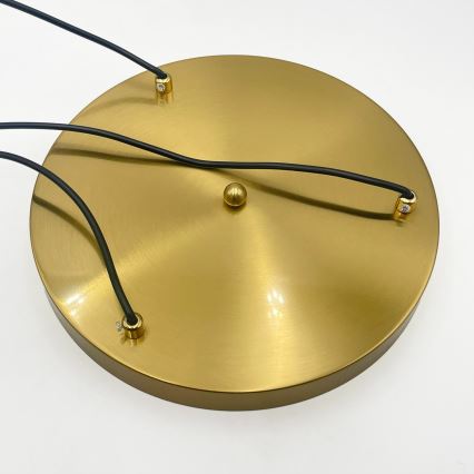 Żyrandol na przewodzie CRISTAL 3xE14/15W/230V mosiądz/czarny dymiony