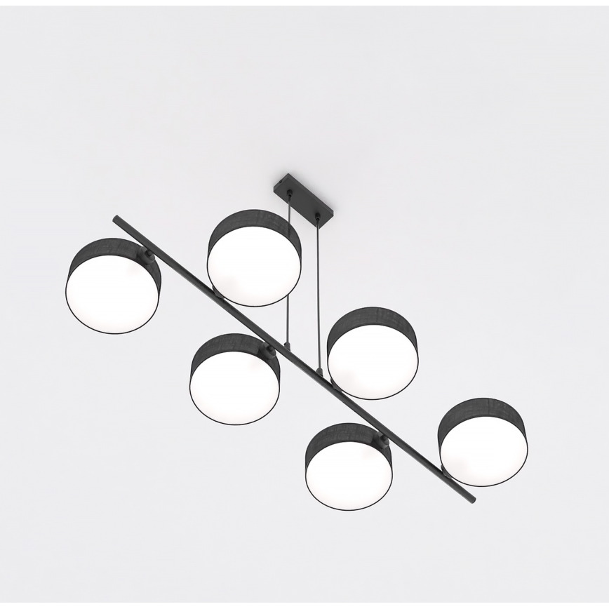 Žyrandol na przewodzie DRUMZ 6xE14/10W/230V czarny