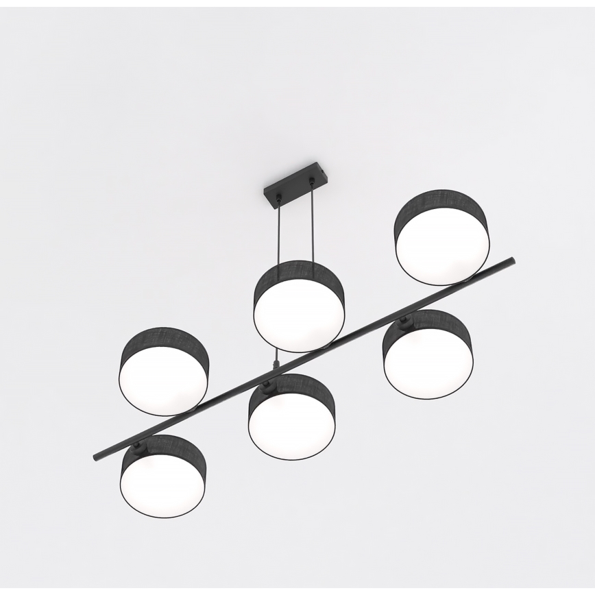 Žyrandol na przewodzie DRUMZ 6xE14/10W/230V czarny