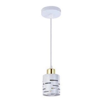 Żyrandol na przewodzie ELEN 1xE27/35W/230V biały/złoty