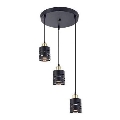 Żyrandol na przewodzie ELEN 3xE27/35W/230V śr. 29 cm czarny/złoty