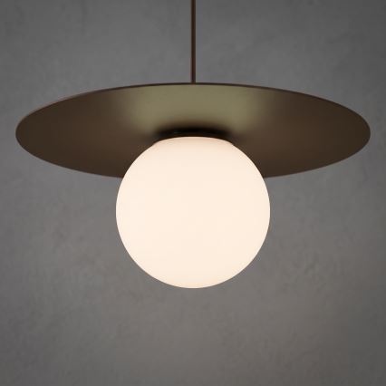 Żyrandol na przewodzie FLAT 1xE27/15W/230V brązowy