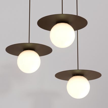 Žyrandol na przewodzie FLAT 3xE27/15W/230V brązowy
