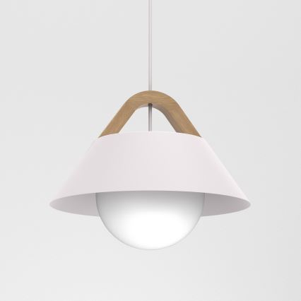 Żyrandol na przewodzie FUNDA 1xE27/15W/230V kremowy