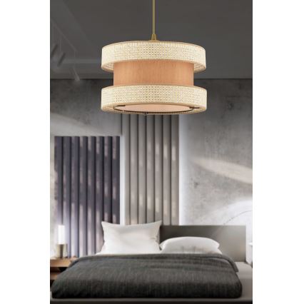 Żyrandol na przewodzie HALO 1xE27/60W/230V beżowy/kremowy