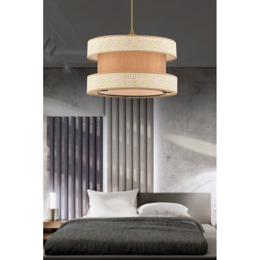 Żyrandol na przewodzie HALO 1xE27/60W/230V beżowy/kremowy