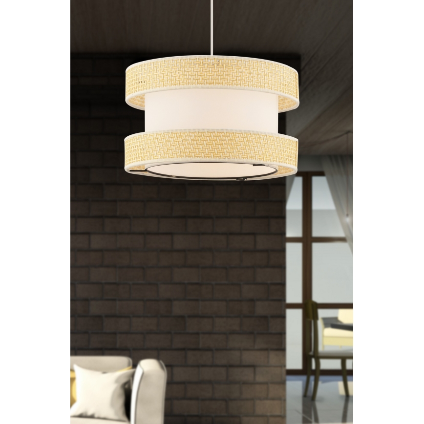 Žyrandol na przewodzie HALO 1xE27/60W/230V kremowy/beżowy