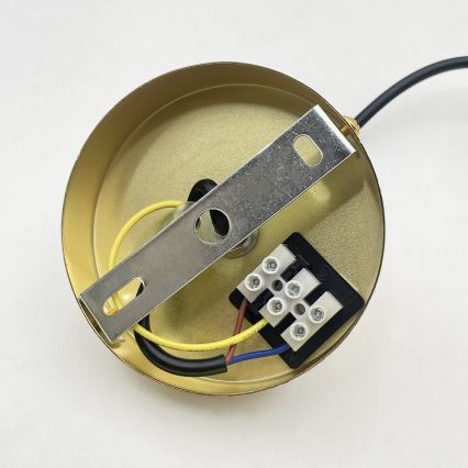 Żyrandol na przewodzie LIAH 1xE27/15W/230V złoty/dymno-brązowy