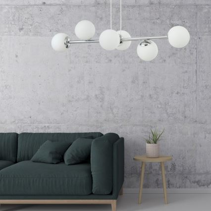 Żyrandol na przewodzie MADDIE 6xE14/5W/230V chrom błyszczący