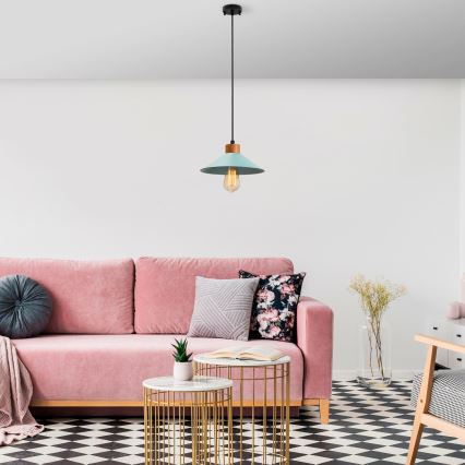 Żyrandol na przewodzie MANAVGAT 1xE27/40W/230V niebieski/brązowy