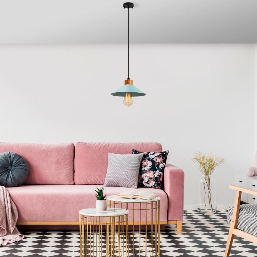 Żyrandol na przewodzie MANAVGAT 1xE27/40W/230V niebieski/brązowy