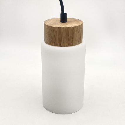 Żyrandol na przewodzie MARKUS 5xE27/15W/230V czarny/dąb