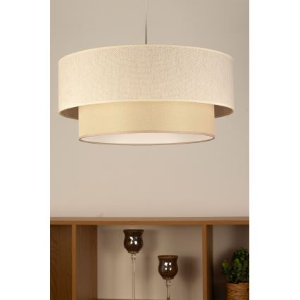 Żyrandol na przewodzie NATIA 1xE27/60W/230V śr. 45 cm kremowy