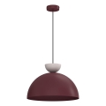 Žyrandol na przewodzie NEVIS 1xE27/15W/230V, średnica 38 cm, bordowy