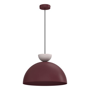Žyrandol na przewodzie NEVIS 1xE27/15W/230V, średnica 38 cm, bordowy
