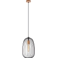 Żyrandol na przewodzie OVELLA 1xE27/15W/230V śr. 25 cm czarny/sosna
