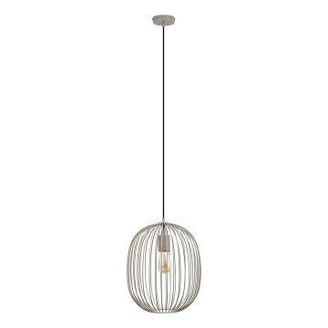 Żyrandol na przewodzie OVELLA 1xE27/15W/230V śr. 34 cm beżowy