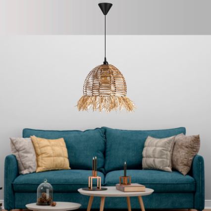 Żyrandol na przewodzie RUYO 1xE27/40W/230V brązowy