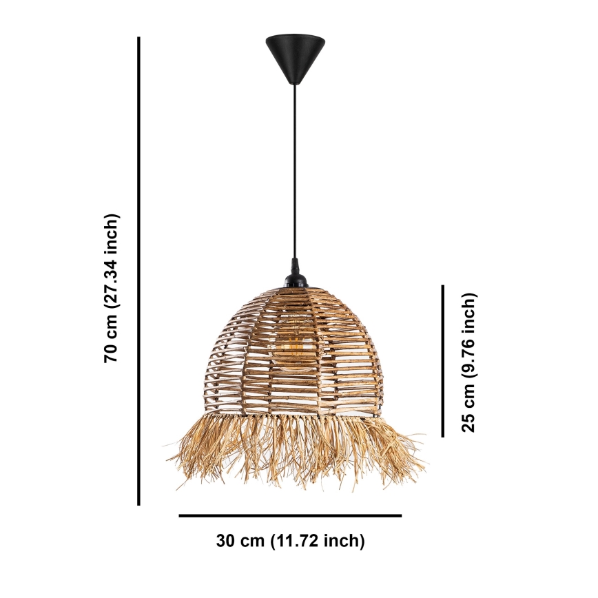 Żyrandol na przewodzie RUYO 1xE27/40W/230V brązowy